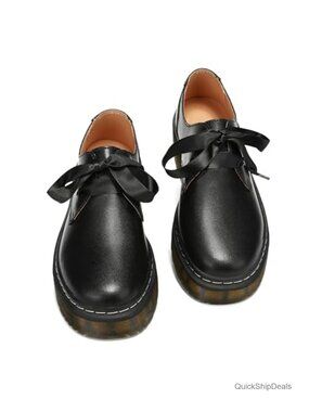 Women's Chunky Platform Loafers Lug Sole Lace-Up Oxford Shoes Office Comfort